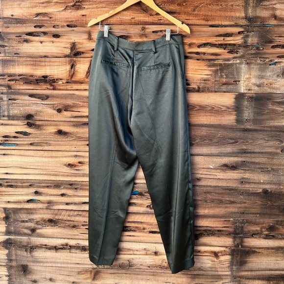 SAM EDELMAN | Satin Green Trouser Pants 4 - Picture 5 of 6